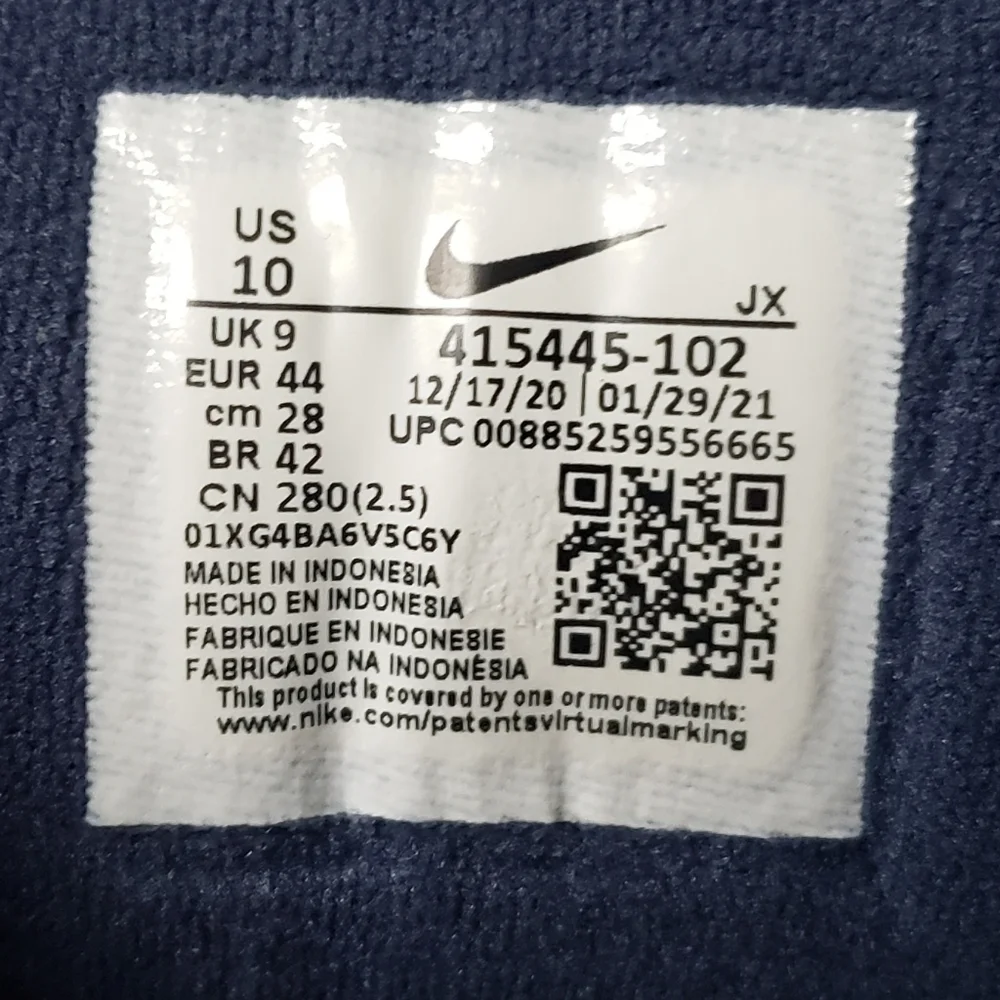 Nike Air Monarch (style 415445-102) in White/ Navy Blue Men's size 10 - Picture 15 of 15